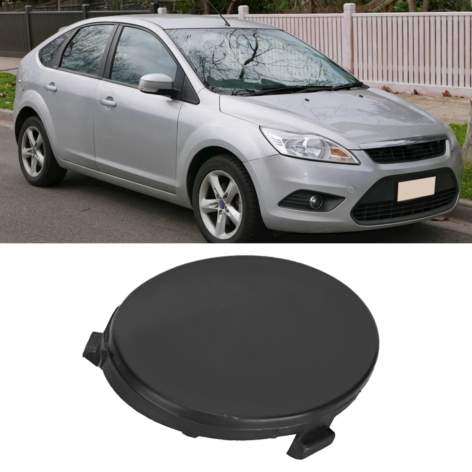 Front Bumper Tow Towing Hook Eye Cap Cover Fits for Ford Focus MK2 2007-2011 Front Bumper Tow Hook Cover for Ford