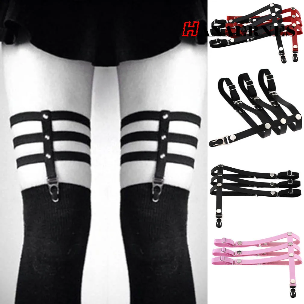 

New Fashion Harajuku Rock Punk Cortex Round Three rows of thigh loop garters Foot Ring Gothic Sexy Street Dance ORing Leg Belts