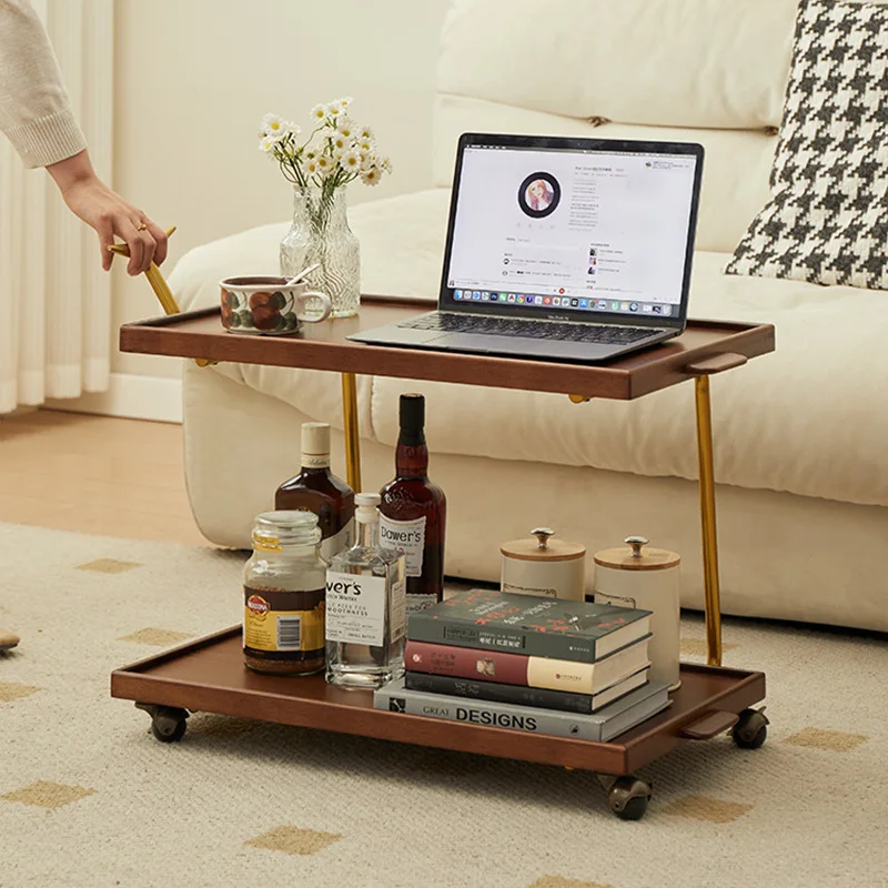 

Fuzhong antique trolley rack, movable dining and tea side tables, living room furniture wooden storage