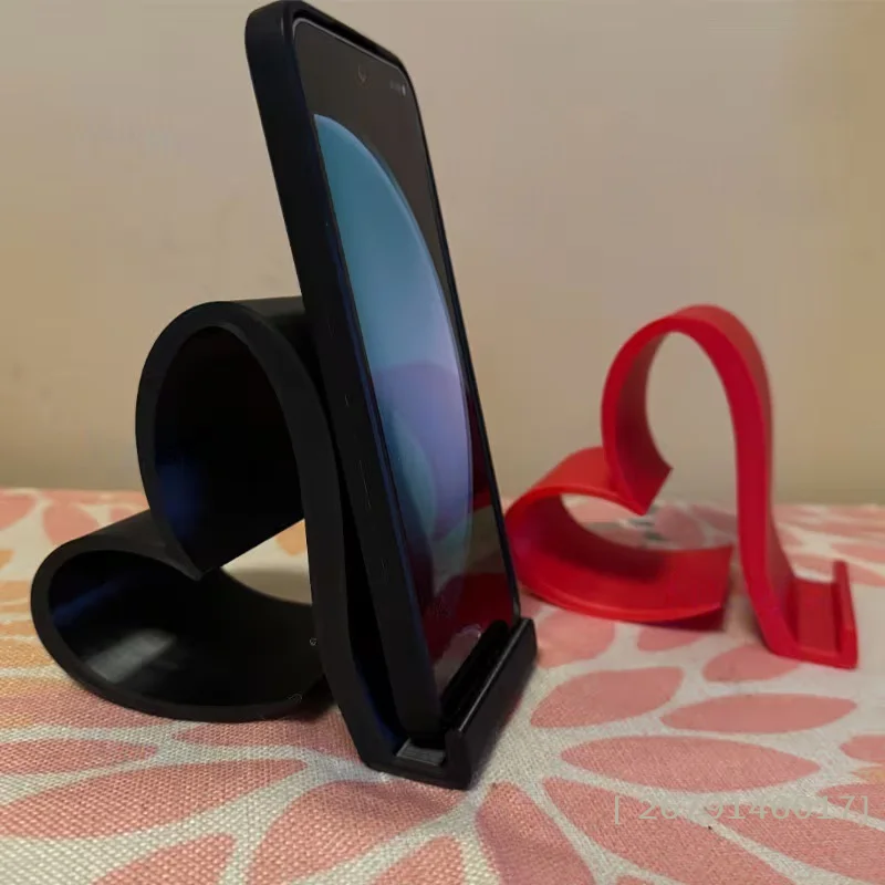 Creative 3D Printed Heart-shaped Universal Mobile Phone Stand Home Office Desktop Ornament Birthday Valentine's Day Gift