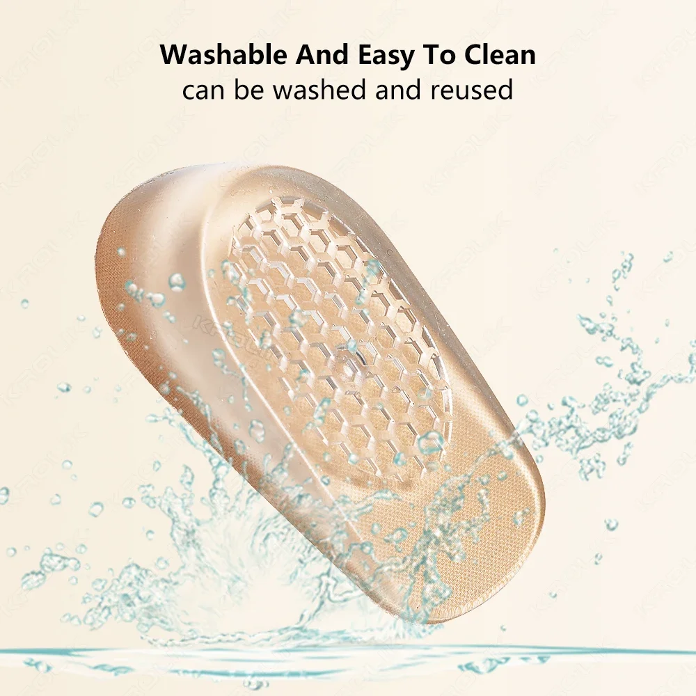 نعل داخلي لزيادة الارتفاع من جل السيليكون، حشوات رفع الكعب، واقي للعناية بالقدم، وسادة مرنة لدعم قوس القدم للجنسين #3