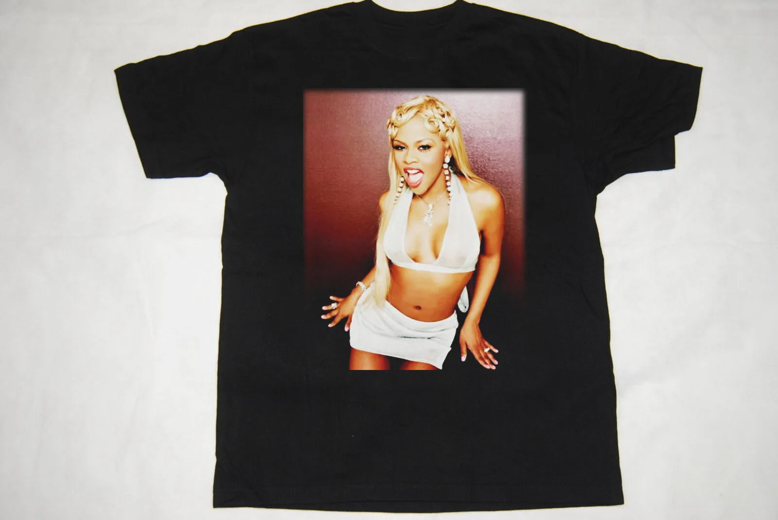 

Lil Kim Gift For Fans Black T-Shirt Cotton Full Size Unisex