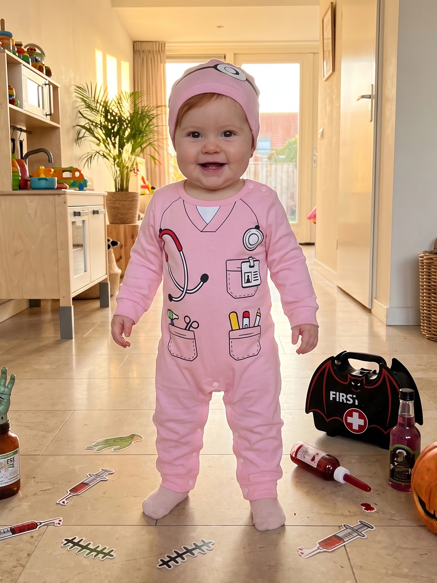 Costume Baby-Doctor Costume Jumpsuit With Jumpsuit-With-Hat Baby Doctor Costume Costume Jumpsuit Neck Neck Long Top Rated