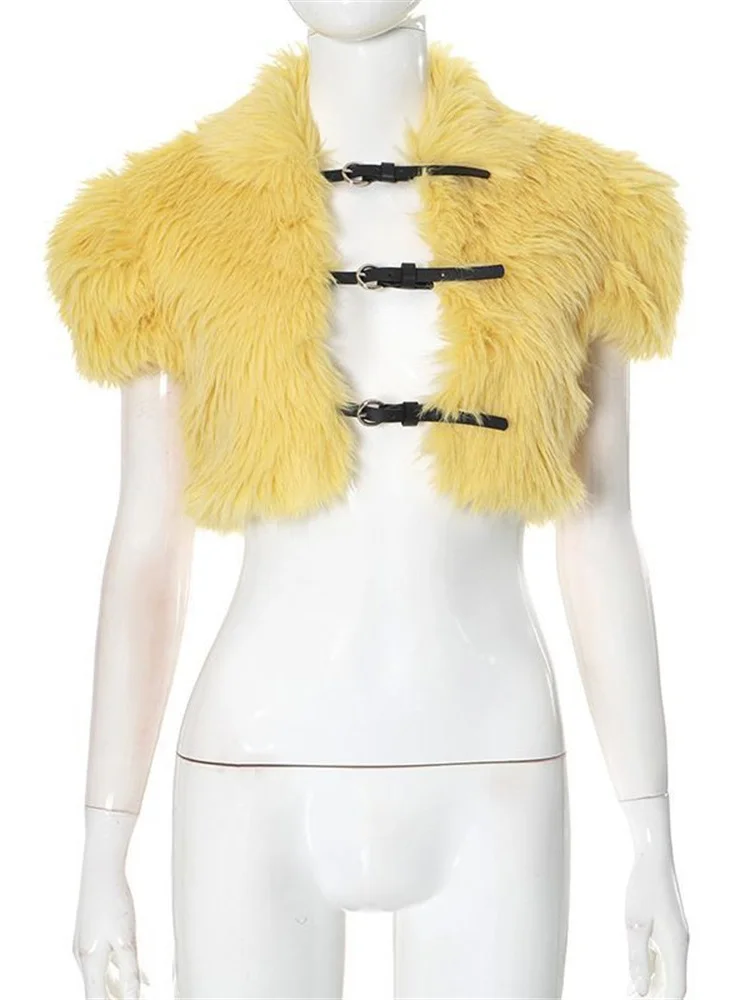 Nibber أفخم المحاصيل معاطف النساء حزام مشبك قصيرة الأكمام الهيب هوب نمط مثير هوتي منتصف الليل أزياء عيد الميلاد حزب الشارع الشهير