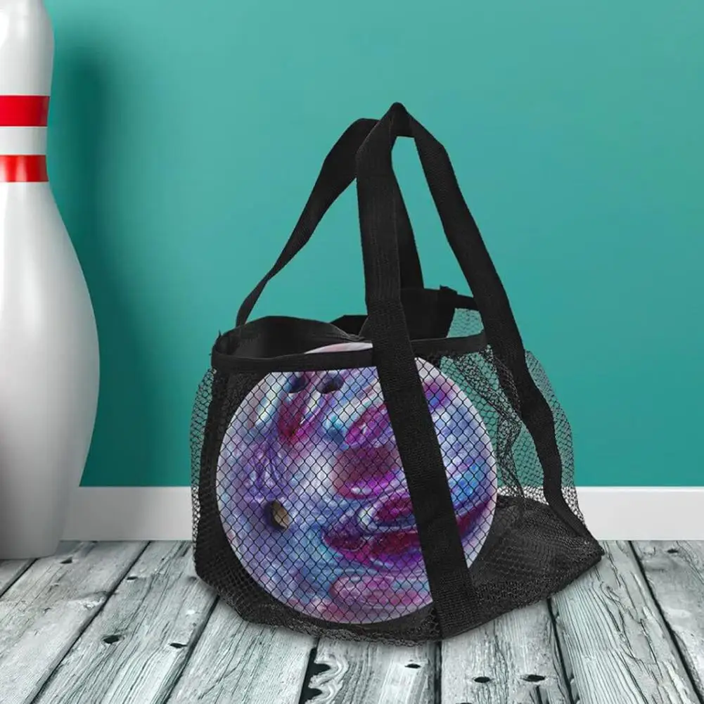 Bowling Ball Bag with Bottom Protective Pad Bowling Mesh Bag Single Ball Tote Holder for Gym Outdoor Sports Equipment for Sport