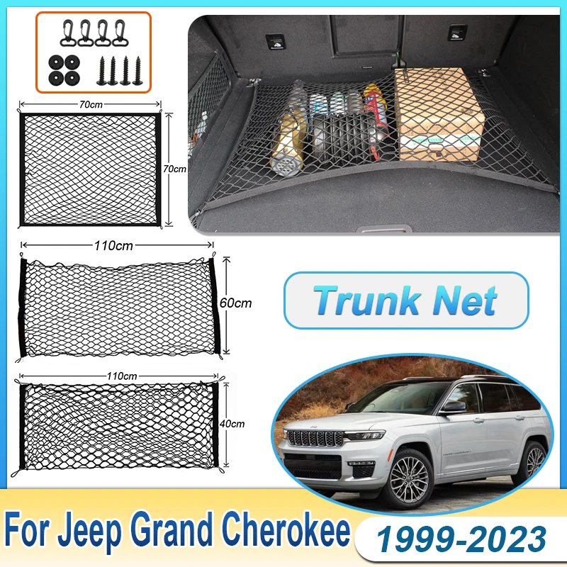 

Car Trunk Net Mesh Bag For Jeep Grand Cherokee WK2 WK WJ WG WL 1999~2023 Luggage Storage Elasticity Wear-resistant Accessories