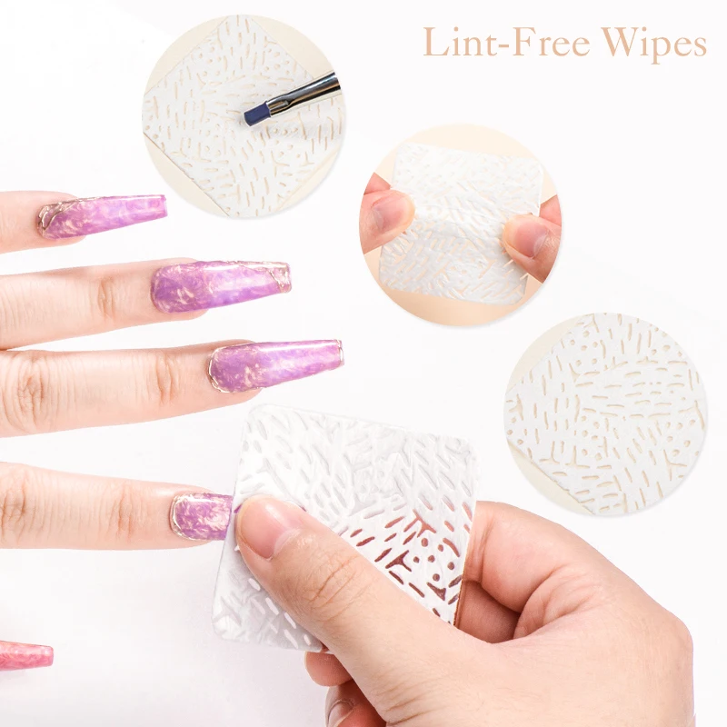 50/100/600Pcs White Lint-Free Wipes Cotton Cleaner Paper Pad Nail Gel Polish Remover Wipes Nails Art Cleaning Manicure Tools