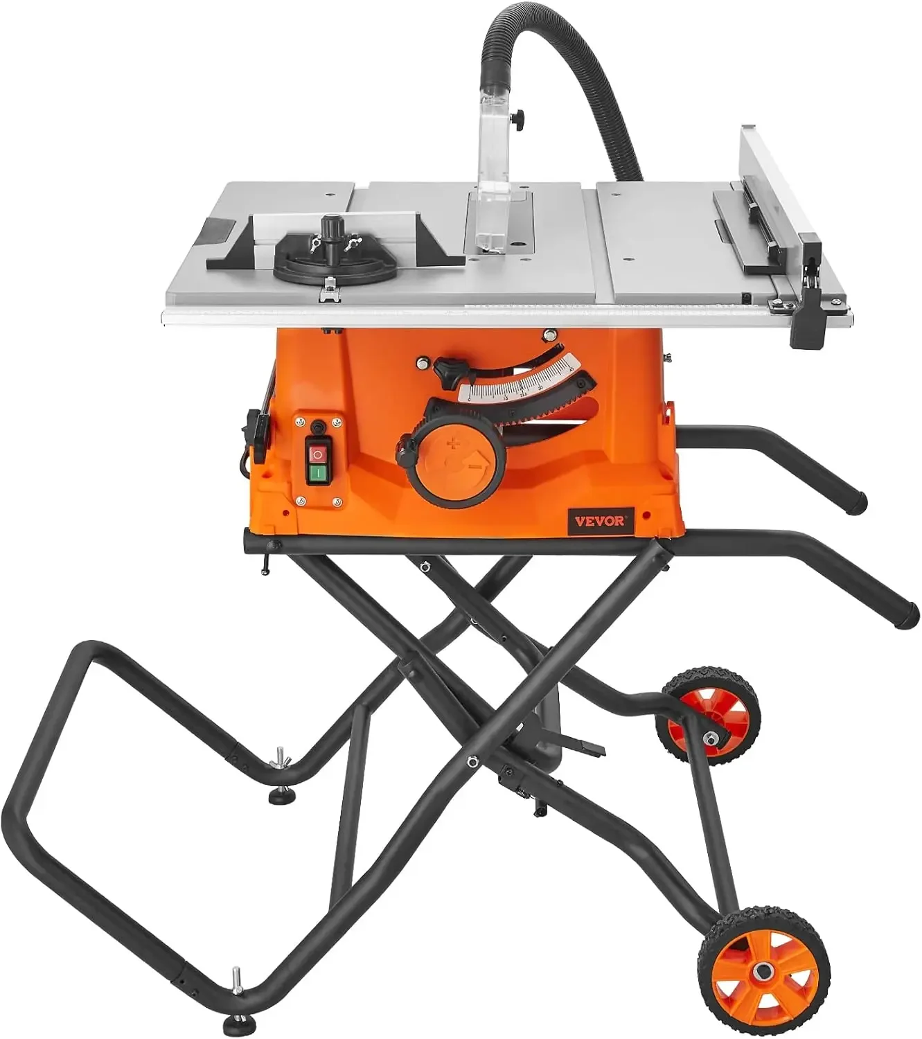 

Table Saw with Stand 10-inch 15-Amp 25-in Max Rip Capacity Cutting Speed Up To 5000RPM for Woodworking Furniture Making