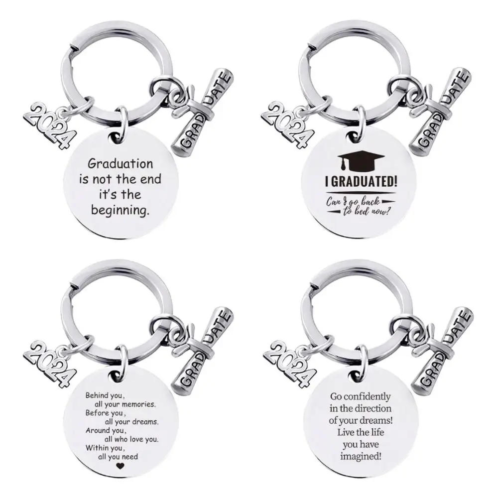 

Graduation Season 2024 Graduation Ceremony Keychain Commemorative Stainless Steel School Graduate Pendant Gifts Metal Decorative
