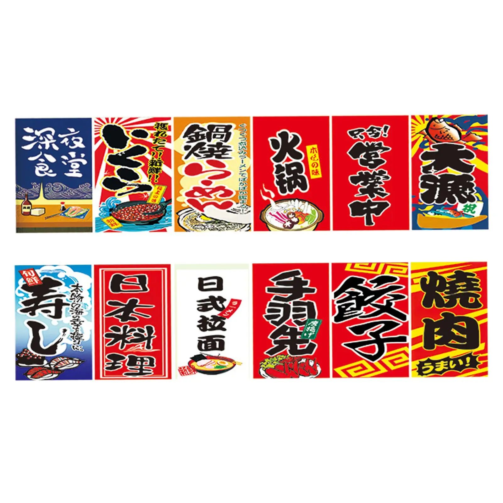 Japanese Party Decoration Hanging Flags Polyester Fabric Banner Pennants for Restaurant Shop House