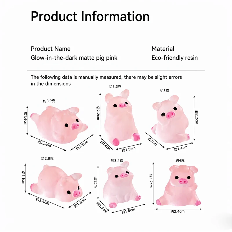 Fashion Trends Handmade Colorful Luminous Frosted Pig Charms Shoe Buckle DIY Detachable Spicy Girl Clogs Sandals Accessories