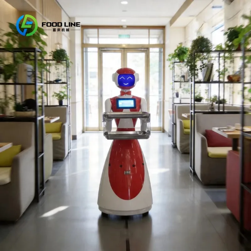 Customize Multifunctional Food Delivery Robot with Reception and Guiding Function AI Robot Waiter for Hotel Lobby and Restaurant