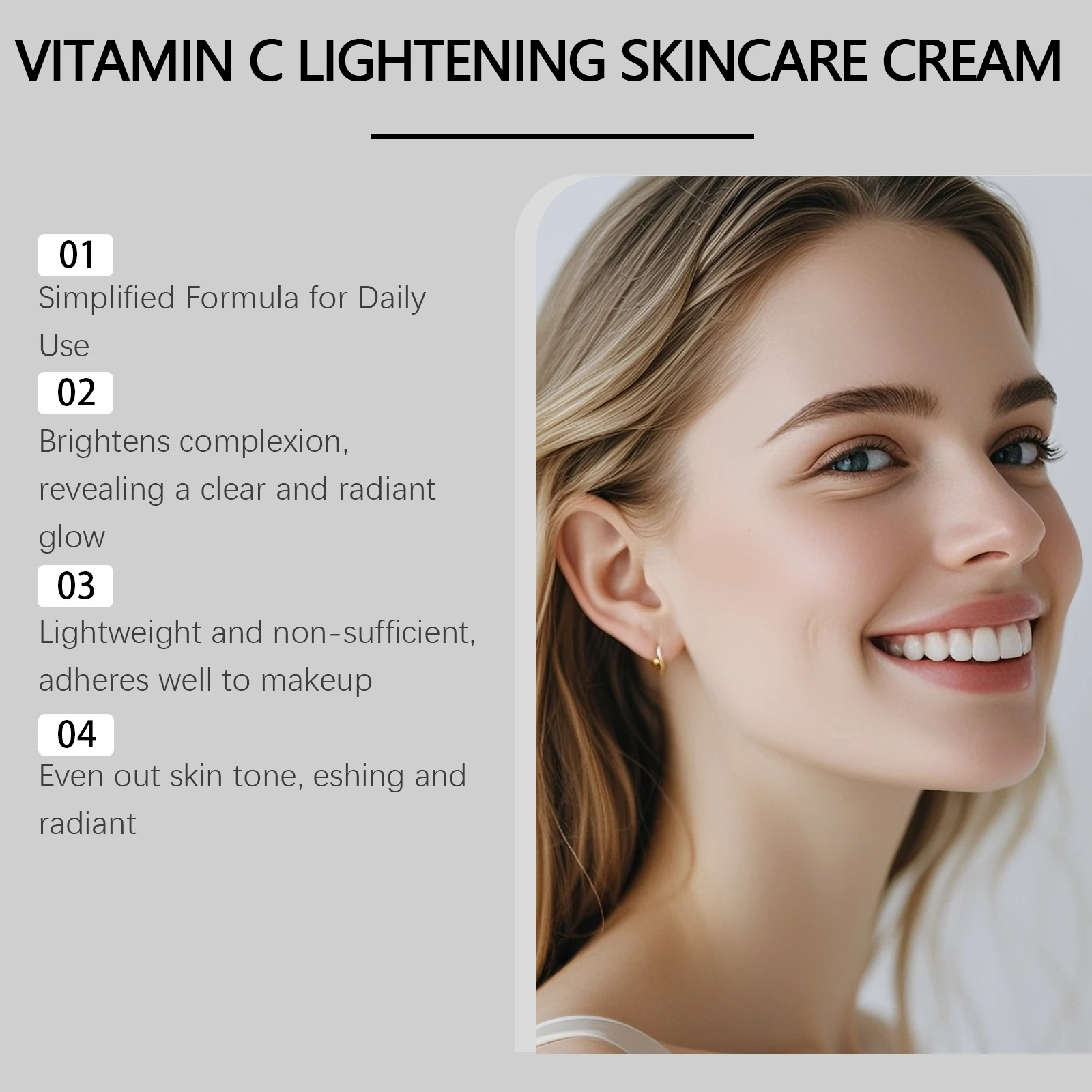 Vitamin C Brightening Ampoule For Dull Uneven Skin Tone Dual Effect Firm Lift Skin Minimize Pore Lightweight Brighten Face Cream
