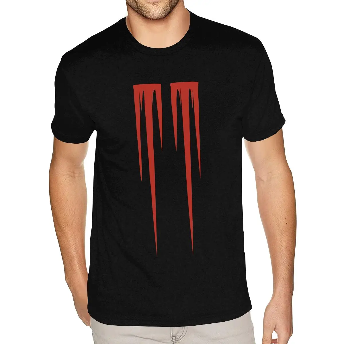 

Фиолетовые мужские футболки с логотипом Мэрилин Мэнсона, S-6XL, черные футболки с коротким рукавом из плотного хлопка с круглым вырезом