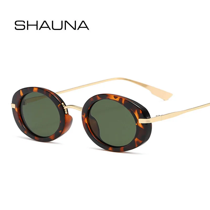 SHAUNA Retro Punk mężczyźni owalne okulary przeciwsłoneczne kobiety moda jasne szkła z efektem oceanu odcienie UV400 mężczyźni trendy okulary przeciwsłoneczne