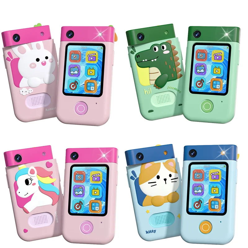 Kid Smart Cartoon unicorn cat camera Phone festival Birthday Kids Toys Touchscreen language Learn kids Cell Phone with camera