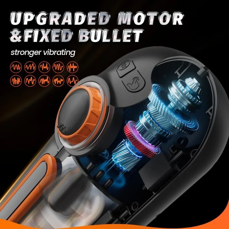 ذكر معدات الاستمتاع واللعب الجنسي للرجال مضخة القضيب تلسكوبي صوت شفط متغير السرعة الاهتزازات الذكور الضارب منتجات جنسية #3