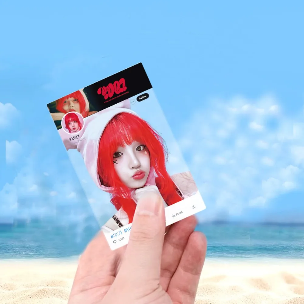 Kpop Idols YUQI 1st Mini Album YUQ1 Card 8pcs/Set PVC Transparent Card High Quality HD Photo Card Fans Collection LOMO Card
