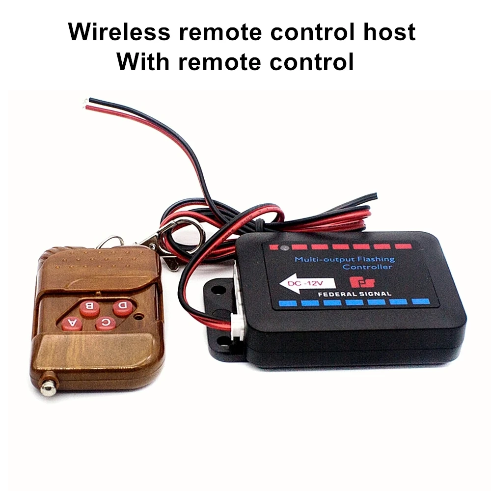 Car Grille Strobe Warning Lights Only Wireless Remote Control And Manual Button Controller DC12V