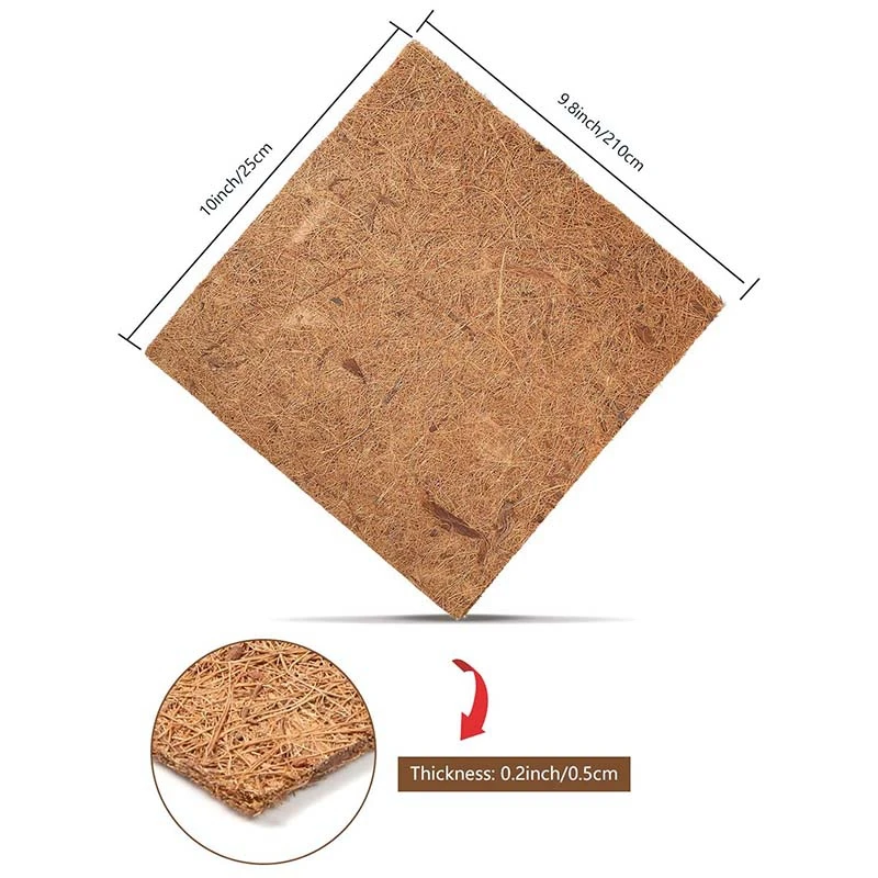 Natural Coconut Fiber Mat, Reptile Carpet, Pet Terrarium Substrate For Lizard Snake Turtle Turtles Iguana Gecko