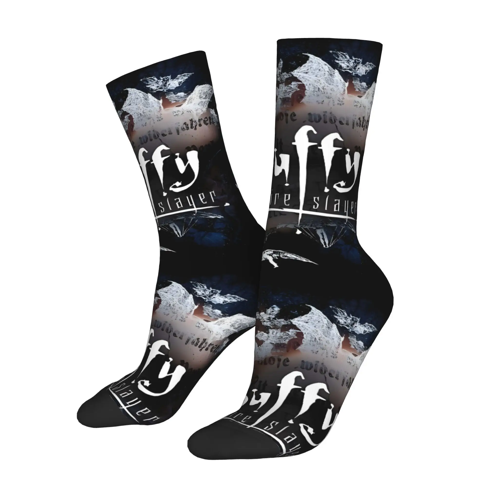

Happy Funny Men's Socks Slayer Vampire Pattern Retro Harajuku Street Style Novelty Crew Sock Gift Pattern Printed
