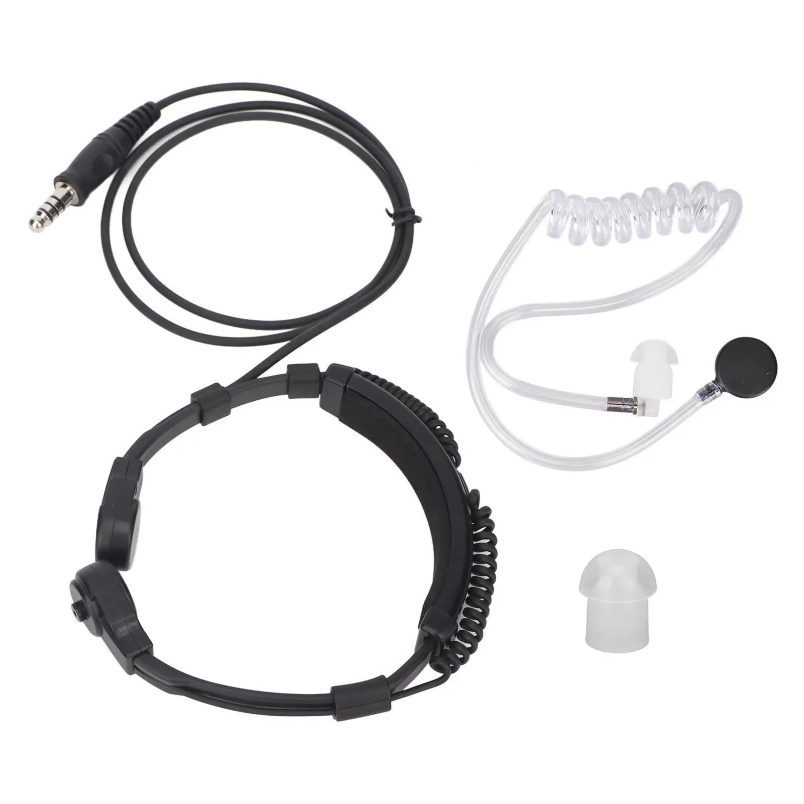 Heavy Duty Throat Mic Headset with Retractable Air Acoustic Tube Earpiece for baofeng , for kenwood , for yaesu & for motorola