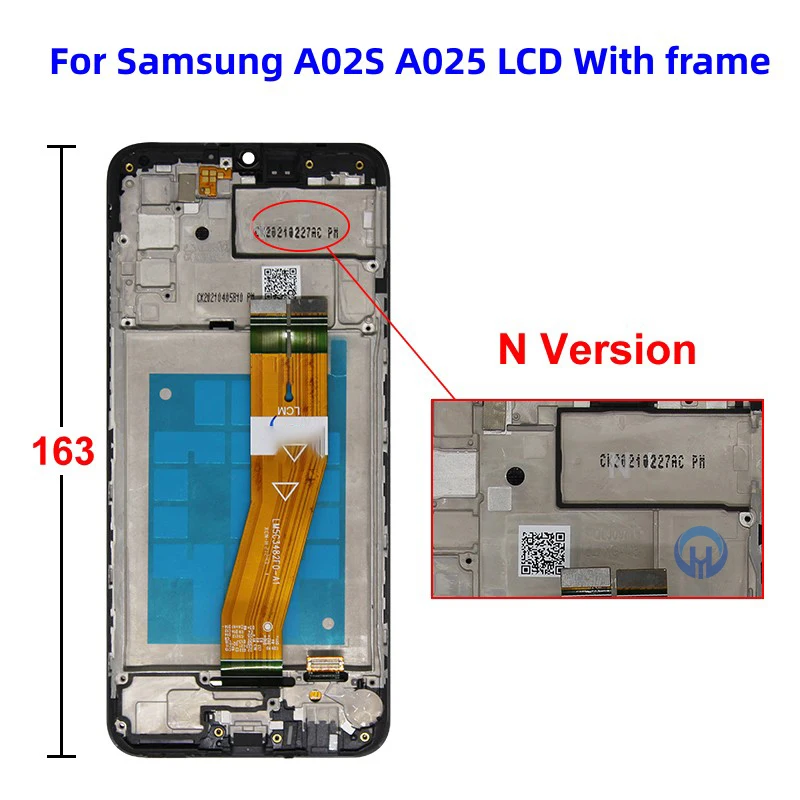 استبدال شاشة LCD لسامسونج غالاكسي ، محول الأرقام التي تعمل باللمس ، طقم تصليح مع الإطار ، A02s ، SM-A025M