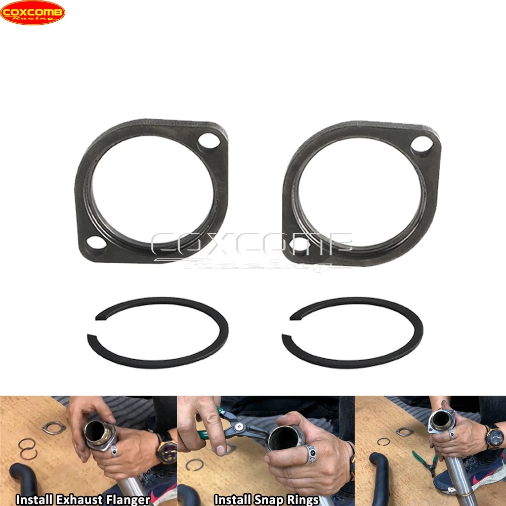 Universal For Harley Cafe Racer Chopper Bobber Softail Touring Sportster Dyna Motorcycle Exhaust Header Flange OEM Kit 304 Steel