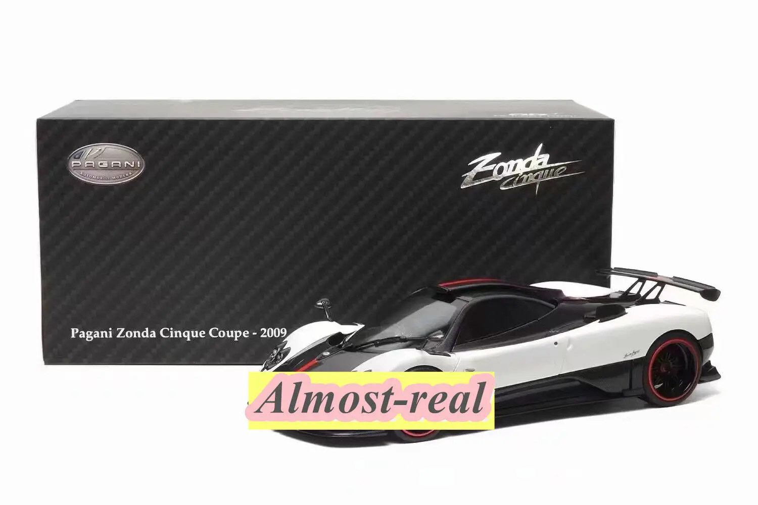 

AR 1/18 белый для Pagani Zonda Cinque 2009, литая под давлением модель автомобиля, подарки для мальчиков, подарки для хобби, коллекция украшений