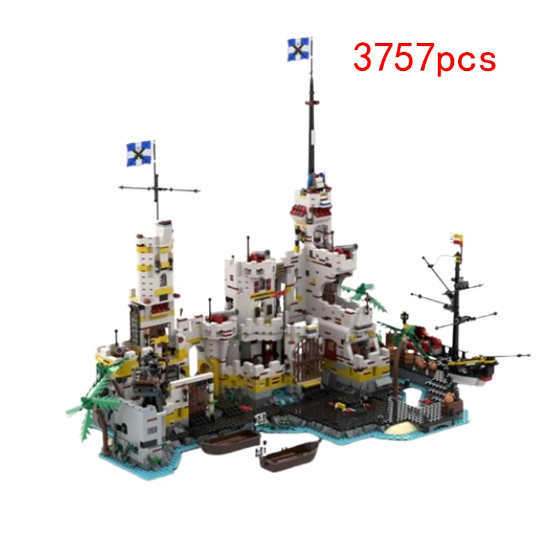 

Spot MOC-156391 3757 шт., сборка мелких частиц, строительные блоки, модель пиратского замка, игрушка