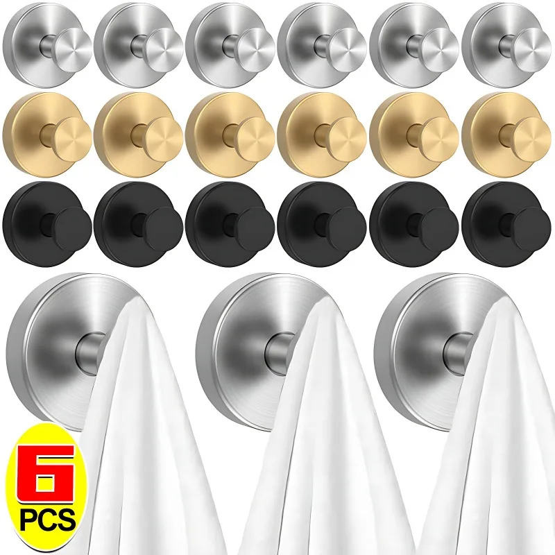 6/1PCS Bathroom Suction Cup Hooks Punch-free Strong Adsorption Hanger for Shower Bathroom Towel Placement Bathroom Accessories