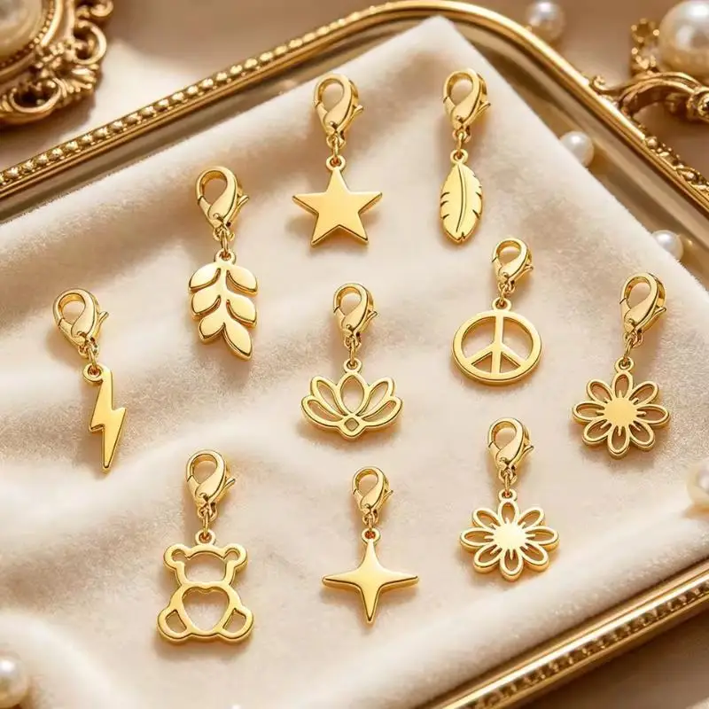 Modische Mini-Anhänger mit Karabinerverschluss für DIY-Figaro-Kettenarmbänder, anlaufgeschützt, Accessoires für die tägliche Schmuckherstellung für Frauen – Detail 3