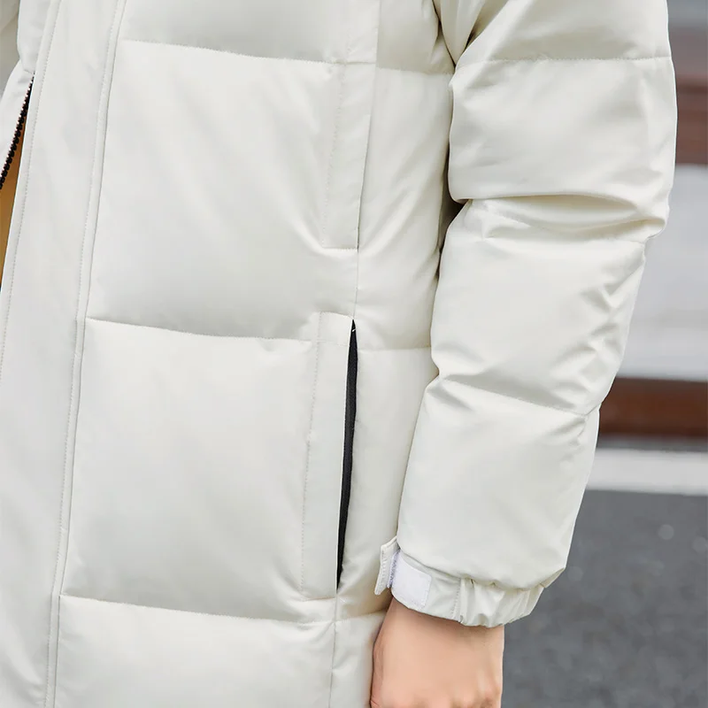 Winter nieuwe donsjas lange versie over de knie schone versie donsjack teamjas sportkleding verschijnt donsjack