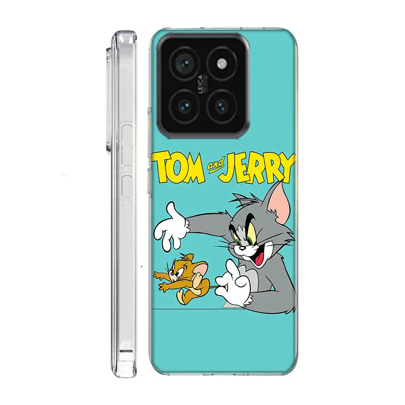 J-Jerry M-Mouse T-Tom Cat Clear Phone Case For Xiaomi Poco F6 F5 Pro F3 X5 X4 NFC F4 X3 GT M5 M5S M4 M3 Pro F2 F1 Cover Coque Ha