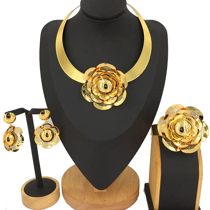 

Dubai Jewelry Sets for Women African Luxury Jewelry Sets Italian Gold Plated Jewelry Sets FHK12956