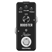 Pedal de guitarra Rowin Pure Boost, pedales de bajo de refuerzo de efectos de guitarra eléctrica True Bypass, tamaño Mini