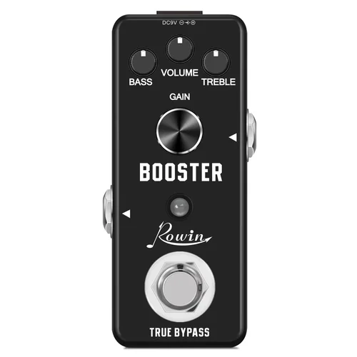 Pedal de guitarra Rowin Pure Boost, pedales de bajo de refuerzo de efectos de guitarra eléctrica True Bypass, tamaño Mini