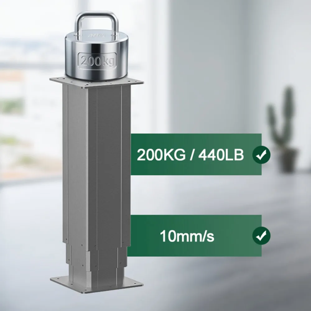 3-Stage Telescopic Lifting Column Pillar Actuators 2000N 12mm/s, Electric Lifting Column System for Telescopic Table Leg