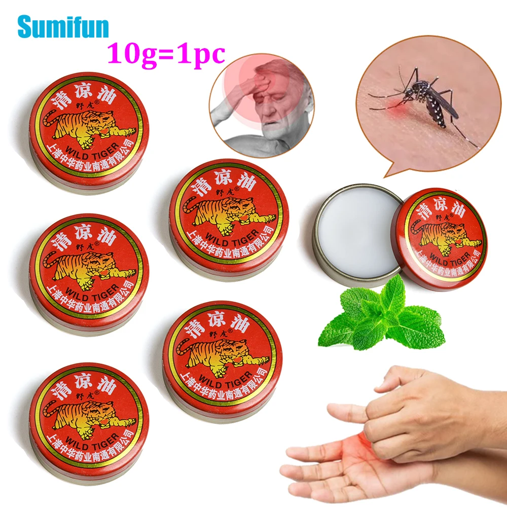 

1/3/5pcs 100% Original Chinese White Tiger Balm Cooling Oil Mint Anti-Itching Cream Relieve Body Fatigue Cold Dizziness Headache