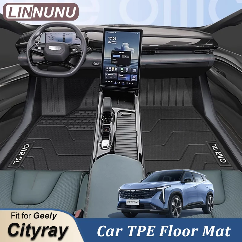 LINNUNU For Geely Cityray 2024-2026 2027 Car TPE Floor Mat Food Pad Waterproof Anti Resistant Surround Protector Mats Boyue Cool