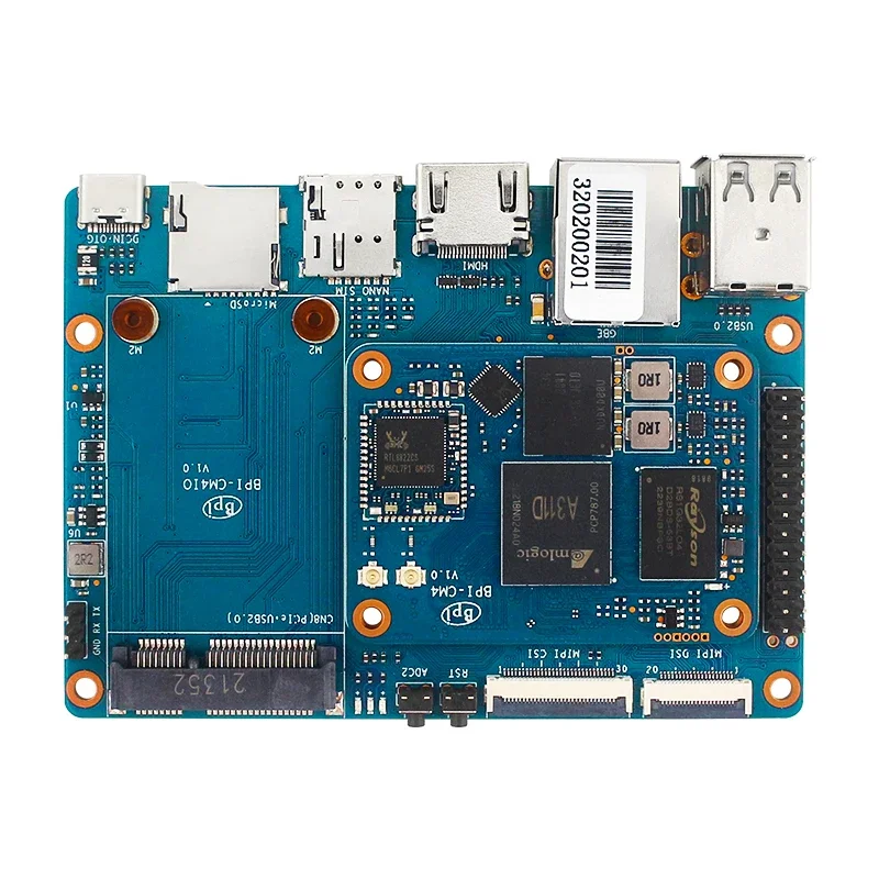 Kép 6: Banán Pi BPI-CM4 amlogic A311D 4 X kart cortex-a73 2 X kart cortex-a53 CPU 4G LPDDR4 16G emmc Efféle kelt  Málna Pi CM4