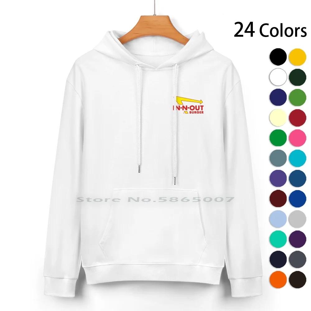 

In-N-Out Burger Logo Pure Cotton Hoodie Sweater 24 Colors In N Out Burger Fast Food Iconic Vibes Classic Logo 100% Cotton