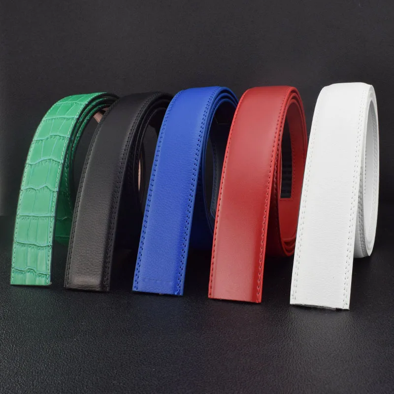 Alligator Belt Green 3.5cm Leather Automatic Belt Classic Fashion Personality Belt No Buckle