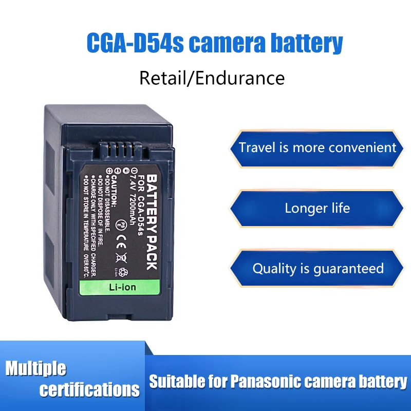 

CGA-D54S for Panasonic Camera Battery D54D HC-MDH2GK AG-AC90MC DVC180B