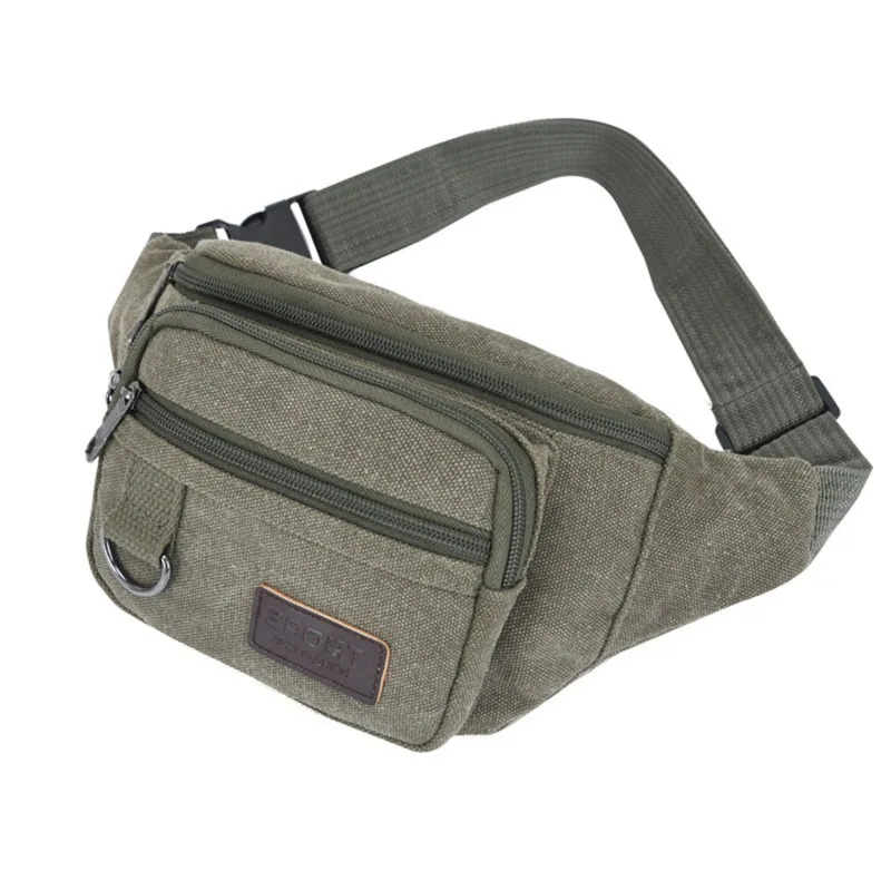 Sports Men Waist Packs Casual Canvas Hidden Anti-theft Chest Bags Body Running For Men Women Tourist Cycle Crossbody Bag Pocket