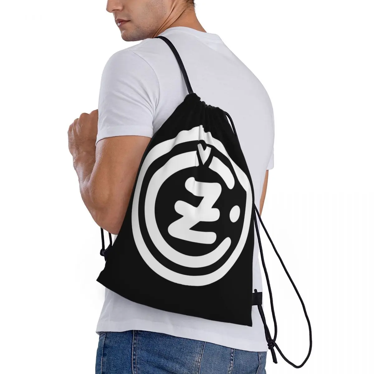 

White CZ Guns Logo Backpacks Multi-function Drawstring Bundle Pocket Storage Bag Book Bags for Travel Students