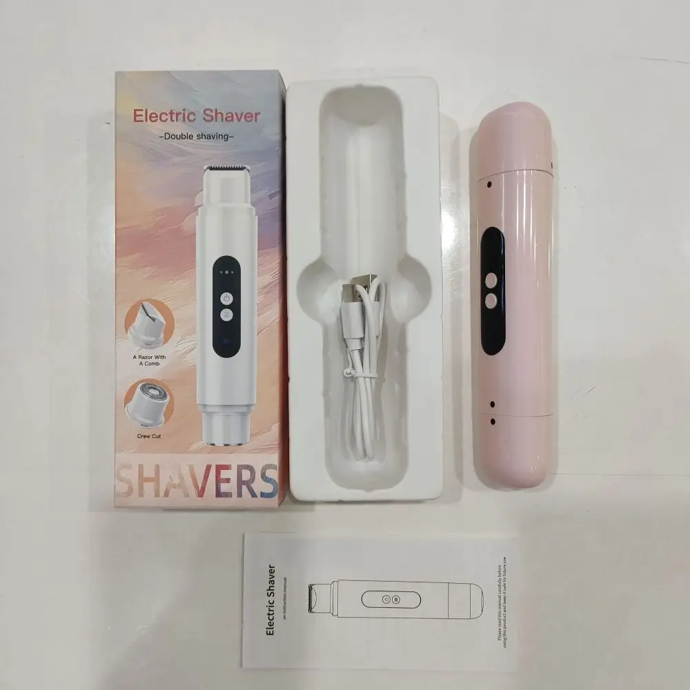 

Новый триммер для бикини 2 в 1, перезаряжаемая электрическая бритва для удаления волос, водостойкая бритва с двойной головкой, подмышками, ногами, лица