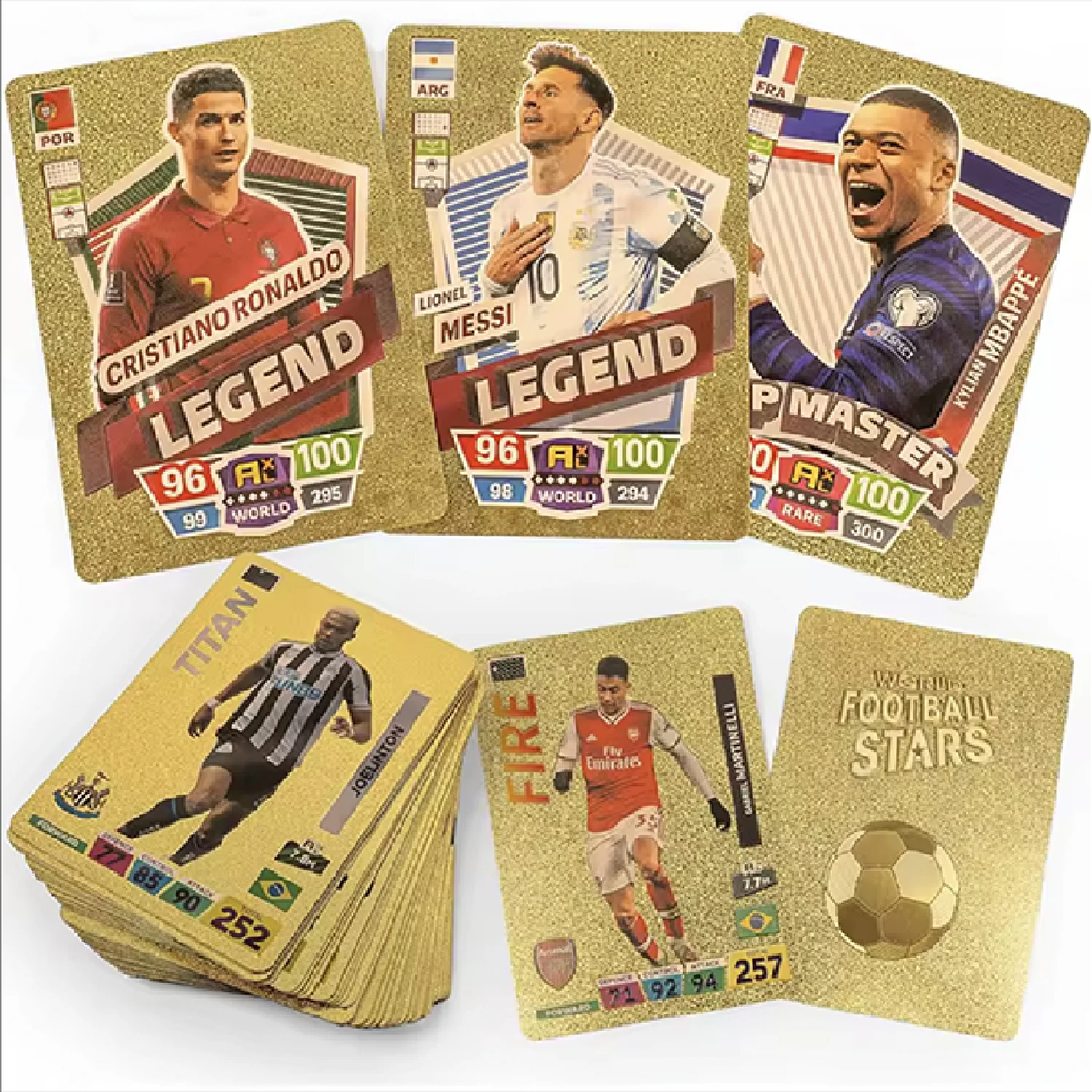 40-55Pcs World Football Stars Gold Foil Card Contains 55 of The World's Greatest Soccer Stars Collection Card Great Gift