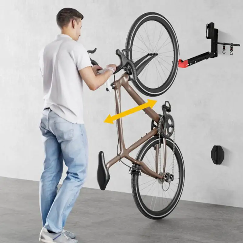 Cycle Wall Rack No-Lifting Indoor Cycle Hanger Wall-Mounted Indoor Cycle Hanger Vertical Garage Cycle Hanger Folding With Hooks