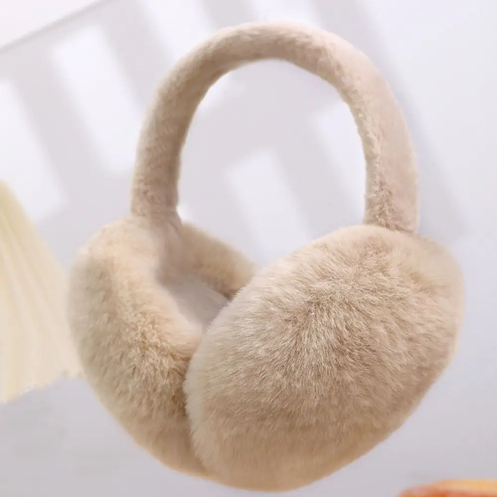 New Warm Plush Ear Warmer Folding Cold Protection Winter Earmuffs Solid Color Thickened Earflap Men